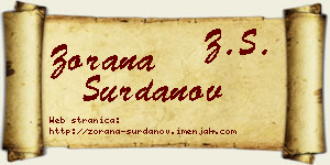 Zorana Surdanov vizit kartica